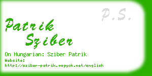 patrik sziber business card